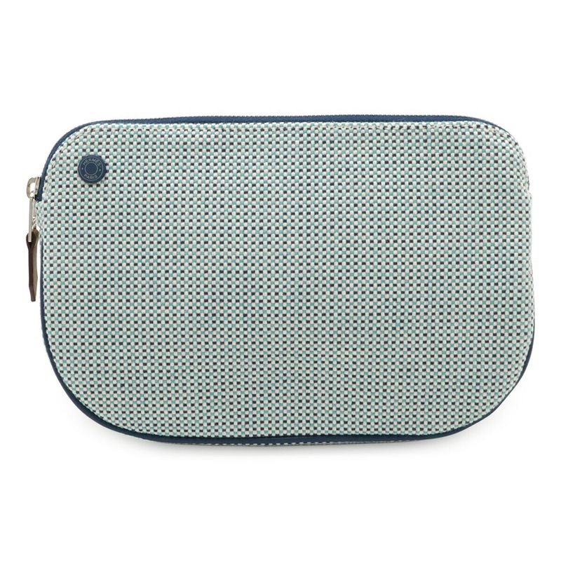 Hermes Echape Leather Cotton Pouch